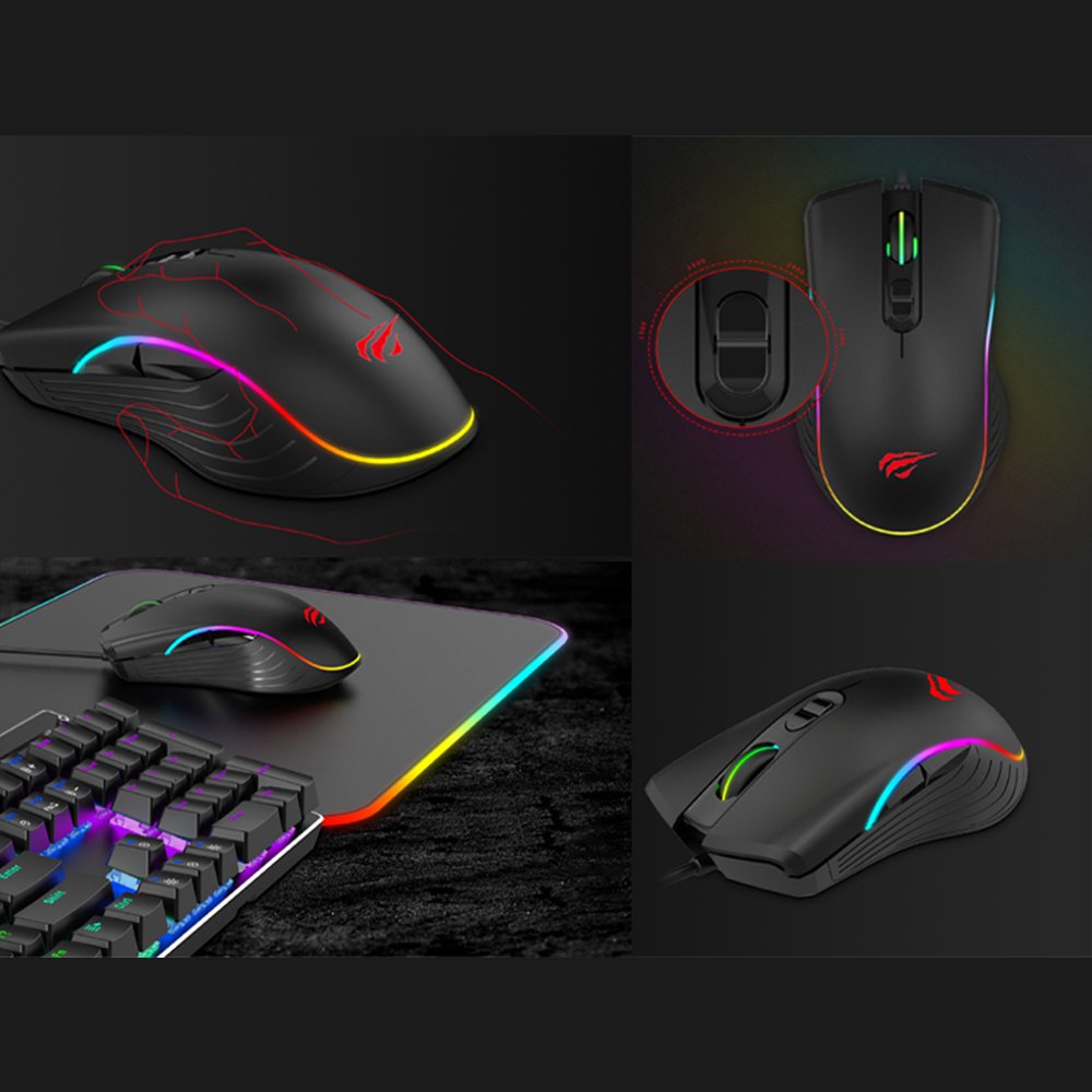 Havit MS1006 RGB Wired Gaming Mouse - Black