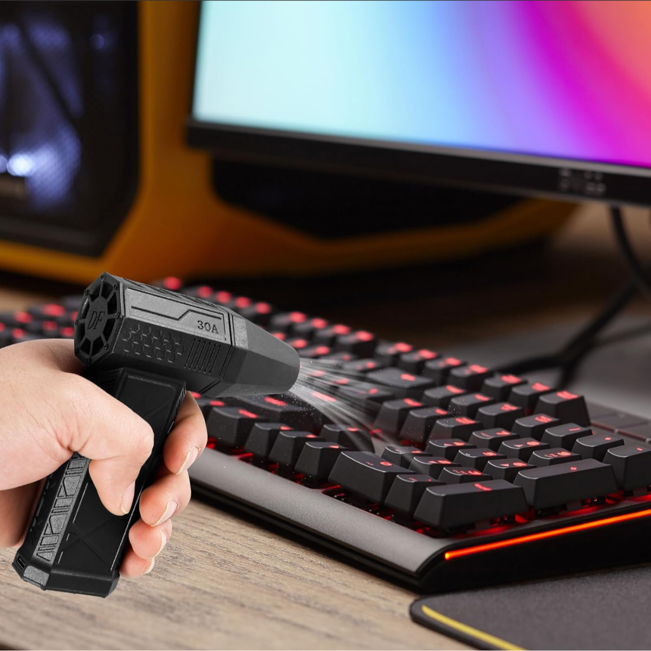 Mini Fan 130000 RPM Power Mini Jet Blower High Speed Brushless Motor Electric Jet Fan Violent Fan Air Blower Jet Dry Blower for Car Computer Keyboard