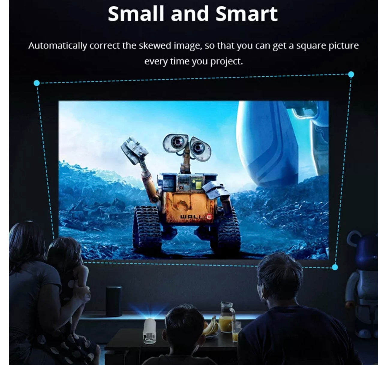 HY300 Mini Portable Projector Android 11 5G Wifi Home Cinema Home Theater UK