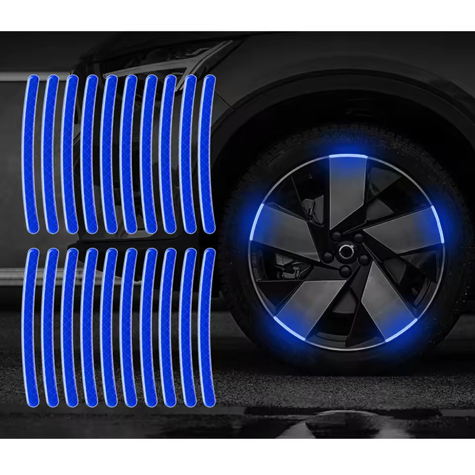 20x Universal Tire Rim Stickers Glow in the Dark Car Wheel Hub reflective stickers Luminous Car Tire Rim Stickers night Driving