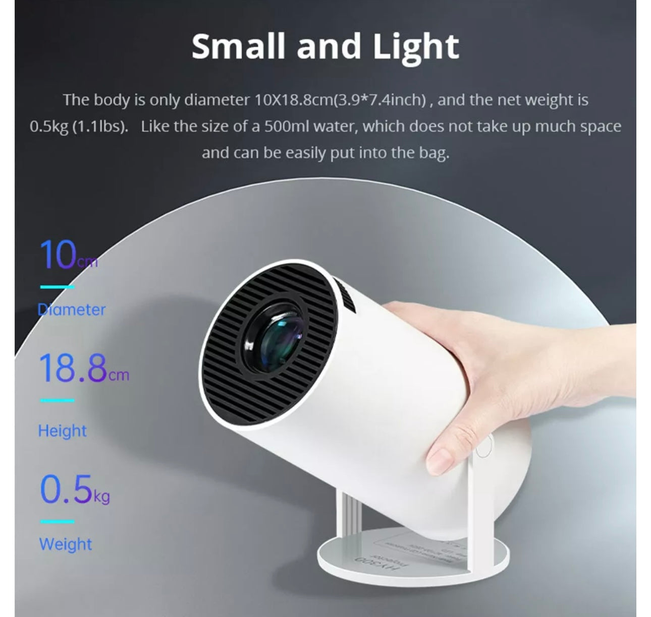 HY300 Mini Portable Projector Android 11 5G Wifi Home Cinema Home Theater UK