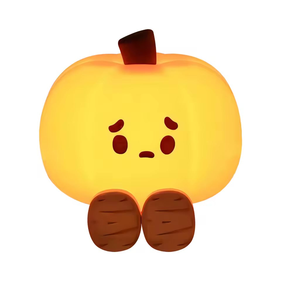 Cute Pumpkin LED Night Light Cartoon Silicone Lamp USB Rechargeable Timing Sleeping Lamp Bedroom Decoration