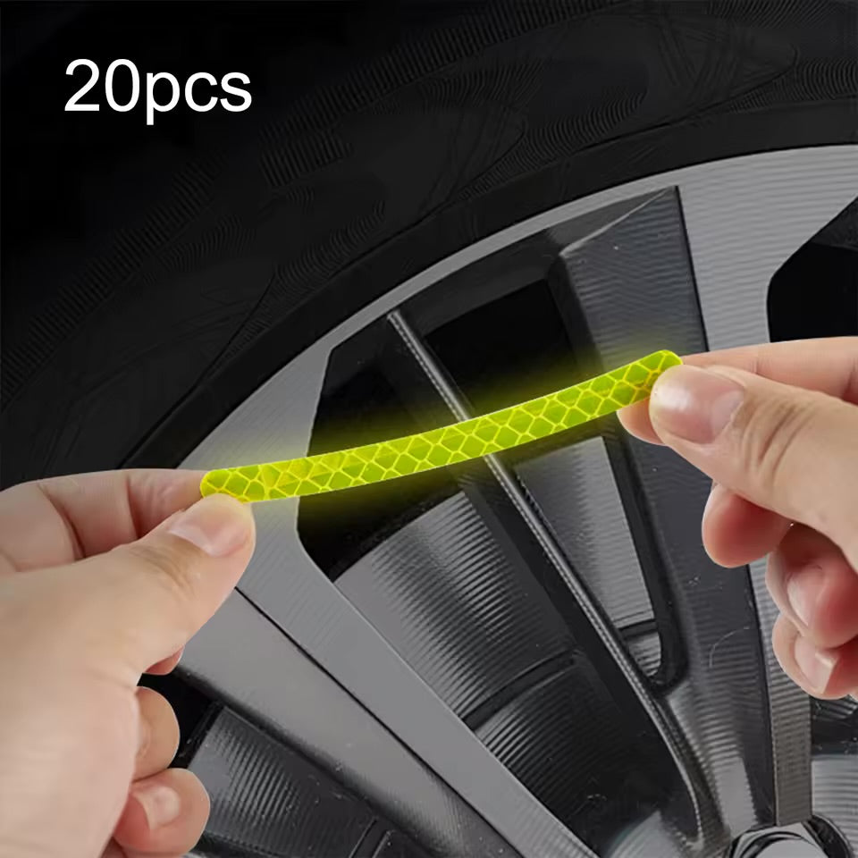 20x Universal Tire Rim Stickers Glow in the Dark Car Wheel Hub reflective stickers Luminous Car Tire Rim Stickers night Driving
