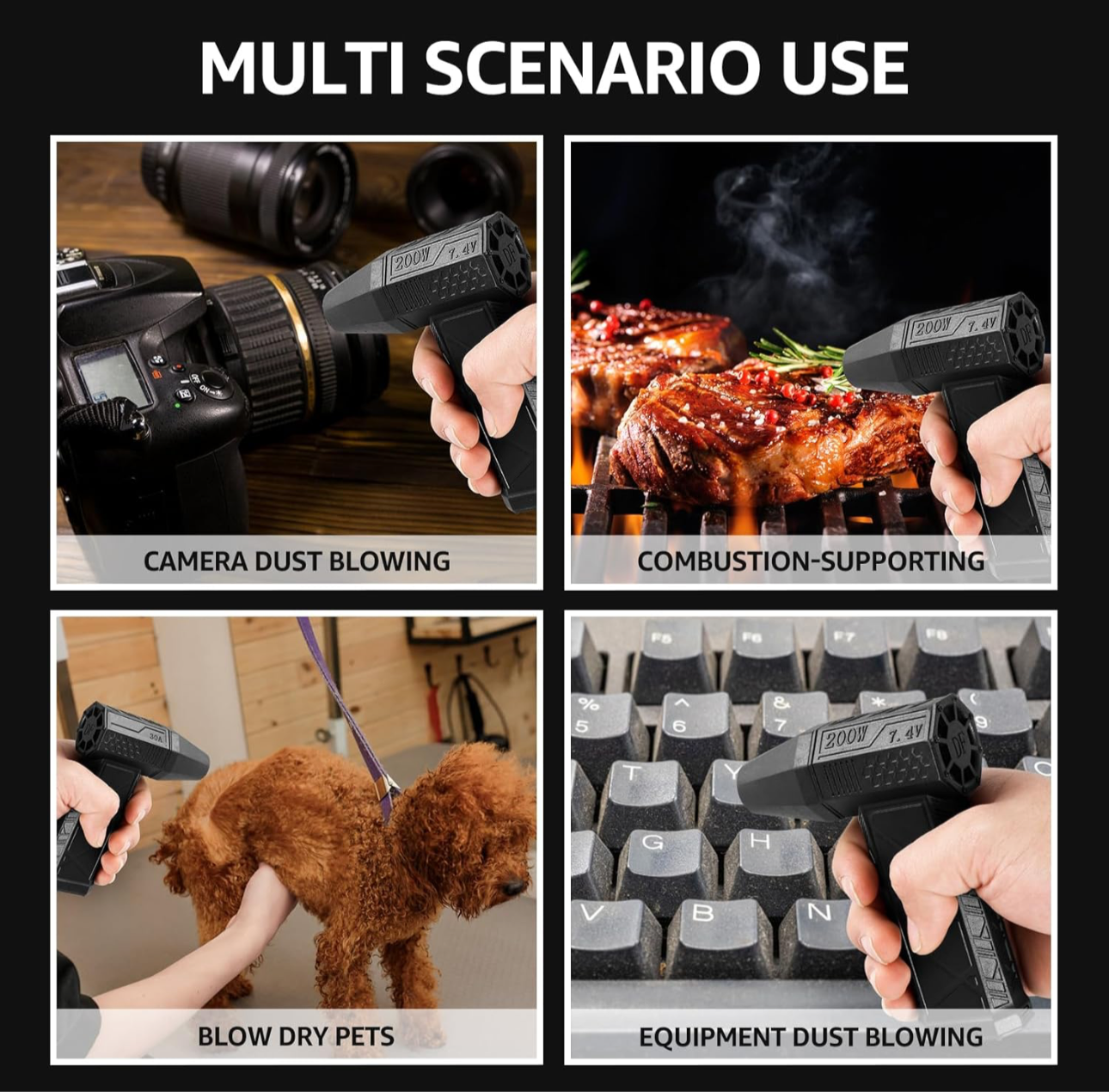 Mini Fan 130000 RPM Power Mini Jet Blower High Speed Brushless Motor Electric Jet Fan Violent Fan Air Blower Jet Dry Blower for Car Computer Keyboard