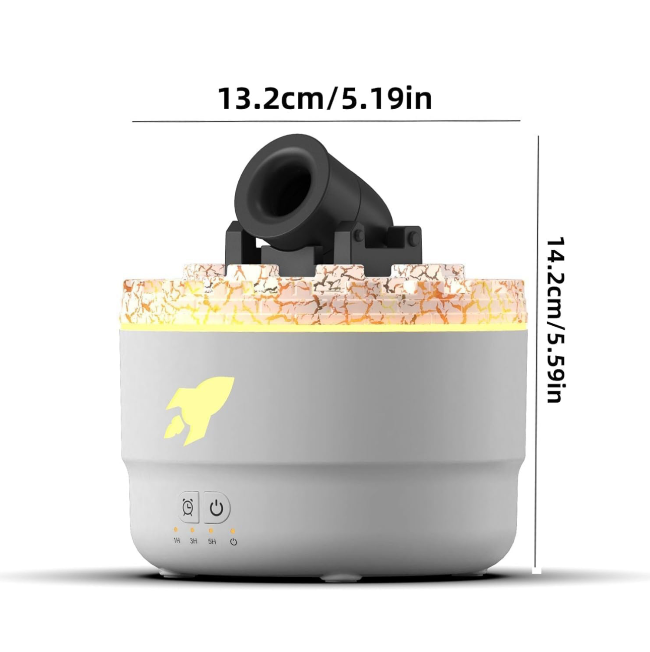 Volcanic Crack Light Cannons Humidifier Aromatherapy Diffuser with Timer Cannon Blast Aroma Humidifier for Home Office Bedroom