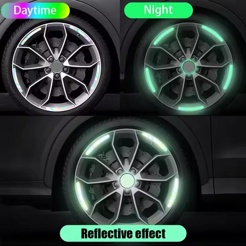 20x Universal Tire Rim Stickers Glow in the Dark Car Wheel Hub reflective stickers Luminous Car Tire Rim Stickers night Driving