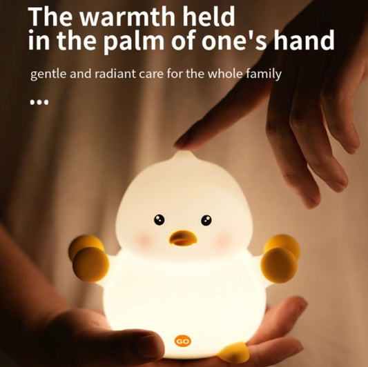 Cute Duck Lamp Silicone Night Light LED Bedside Lamp Nursery Nightlight with 30 Minutes Timer