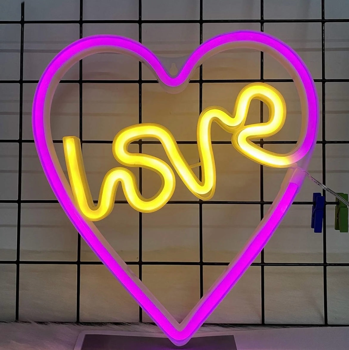 Love in Heart Romantic Neon Light