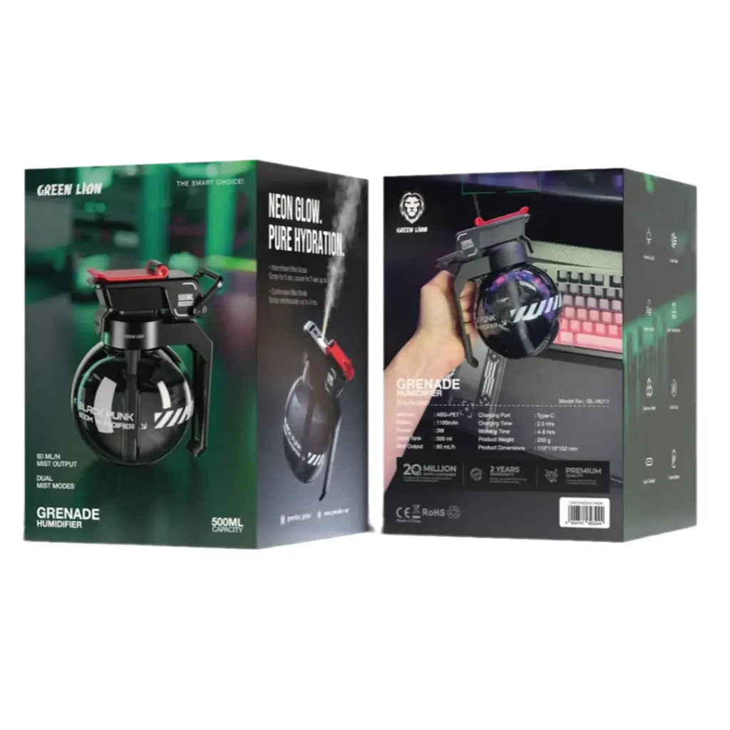 Green Lion Grenade Humidifier 500mL - Black