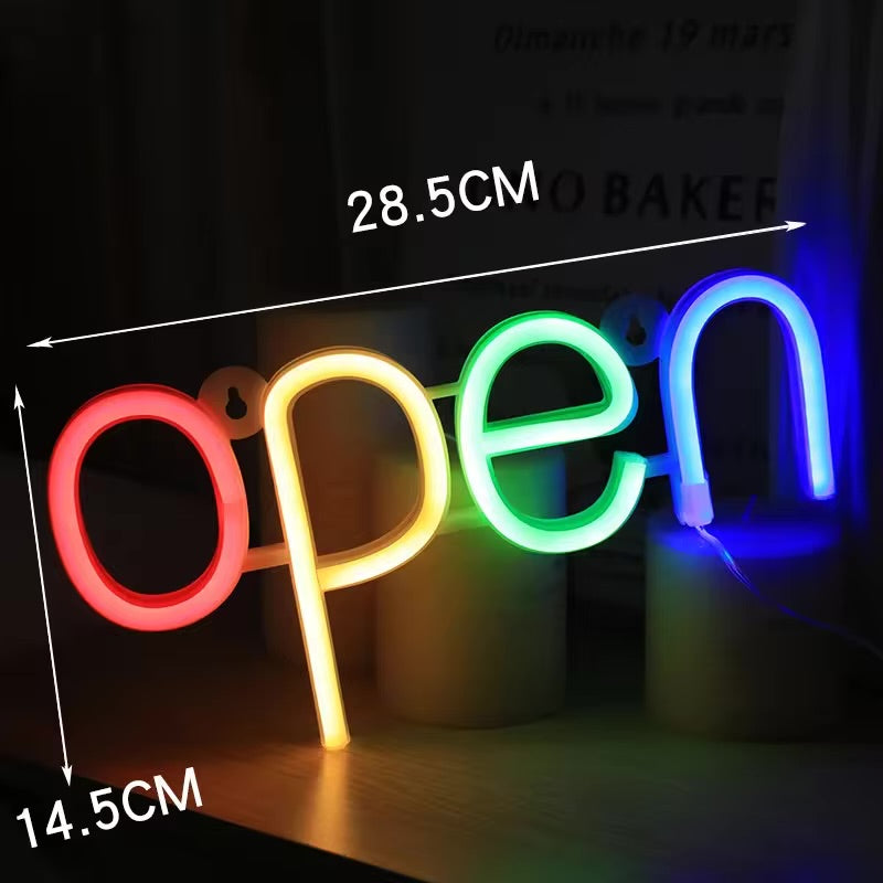 Open LED Neon Sign Handmade Door Hanging LED Flex Custom Neon Sign Store Bar Restaurant Coffee Business Open Sign