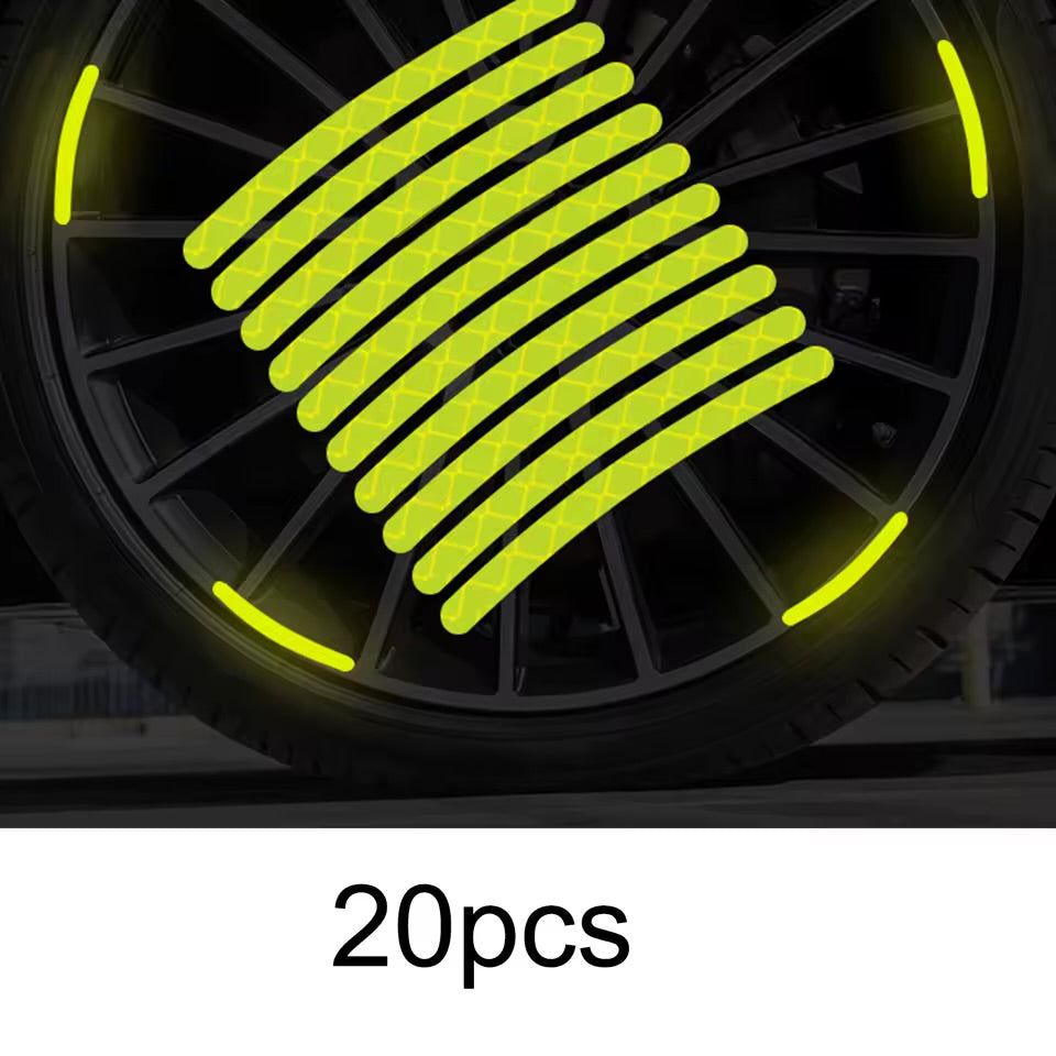20x Universal Tire Rim Stickers Glow in the Dark Car Wheel Hub reflective stickers Luminous Car Tire Rim Stickers night Driving