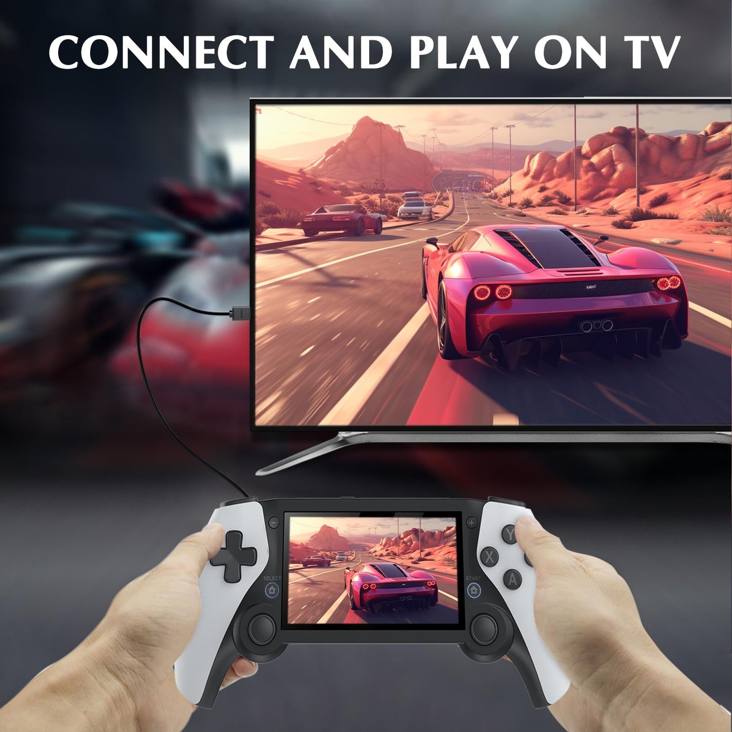 New Portable Retro Handheld Game Console – 2024 New Retro Game Player with 3000mAh, HD 4.3-inch IPS Screen -Classic Video Games Supports TV Connection