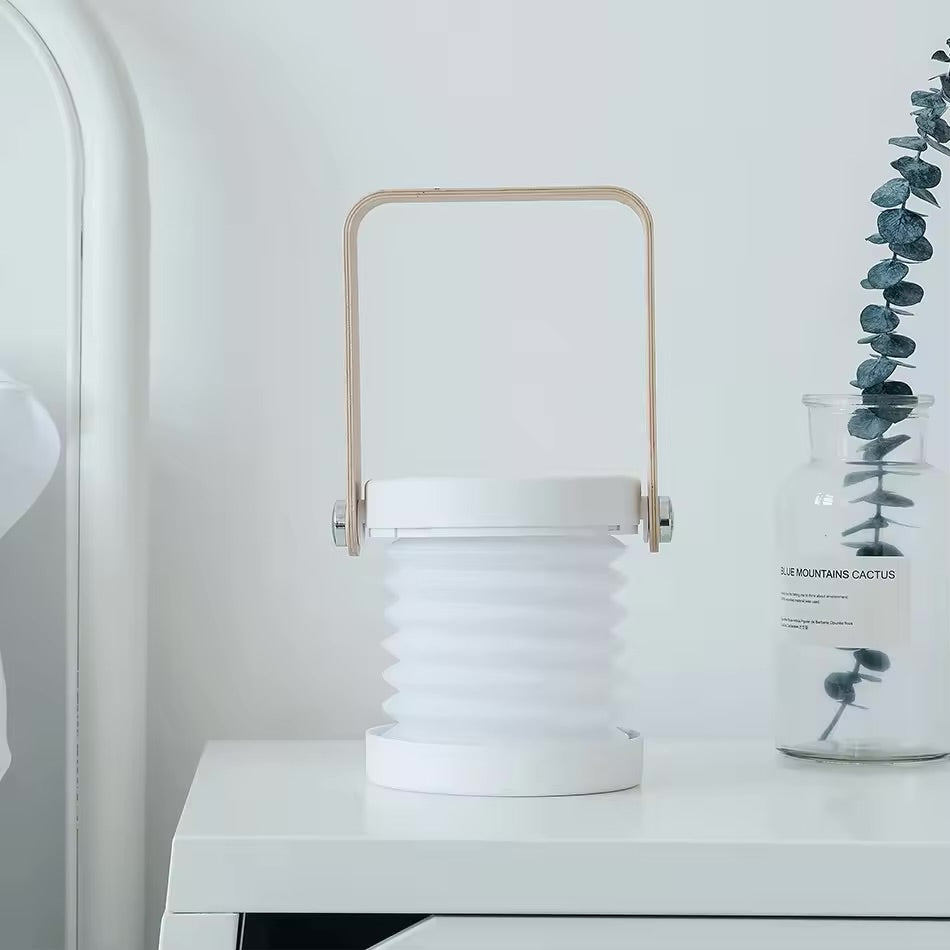 Portable Foldable Wood Table Lamp