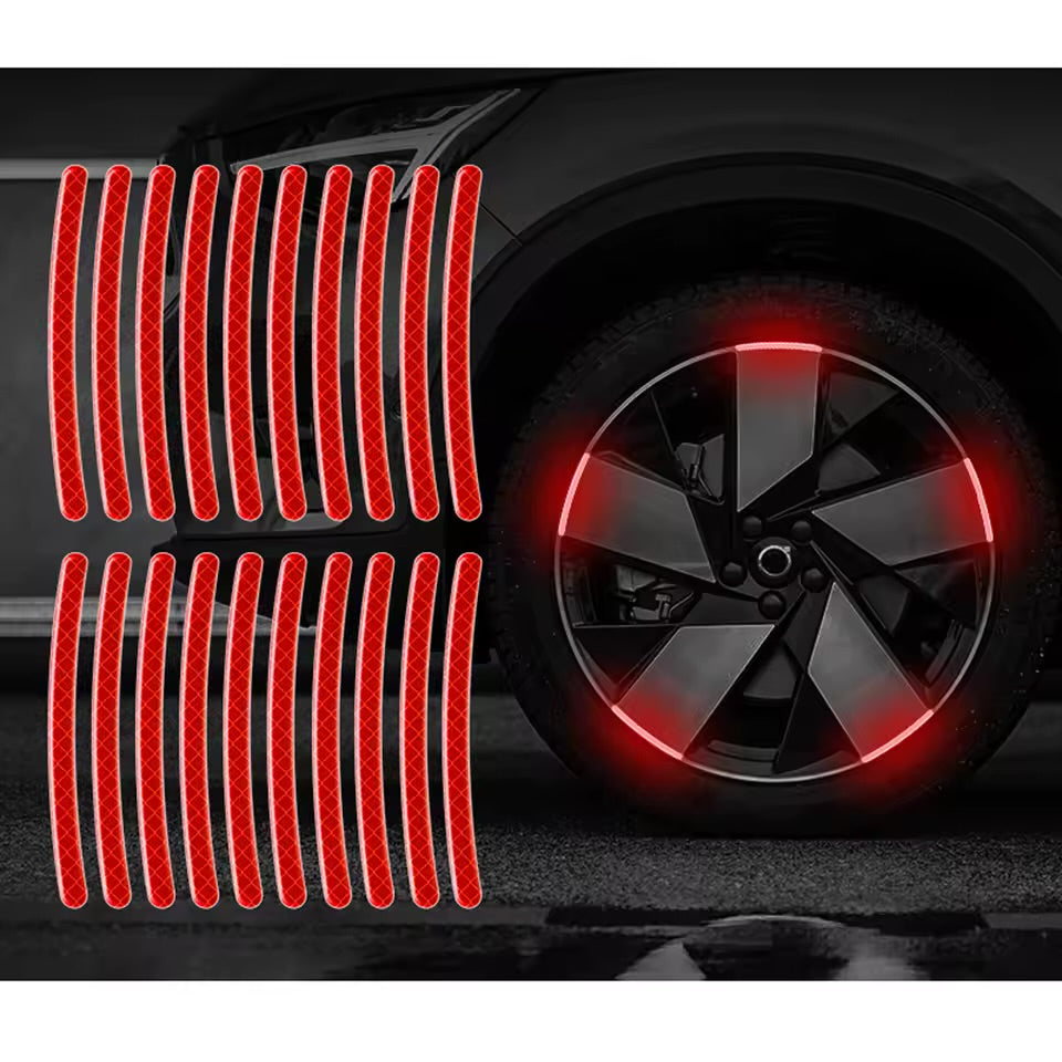 20x Universal Tire Rim Stickers Glow in the Dark Car Wheel Hub reflective stickers Luminous Car Tire Rim Stickers night Driving