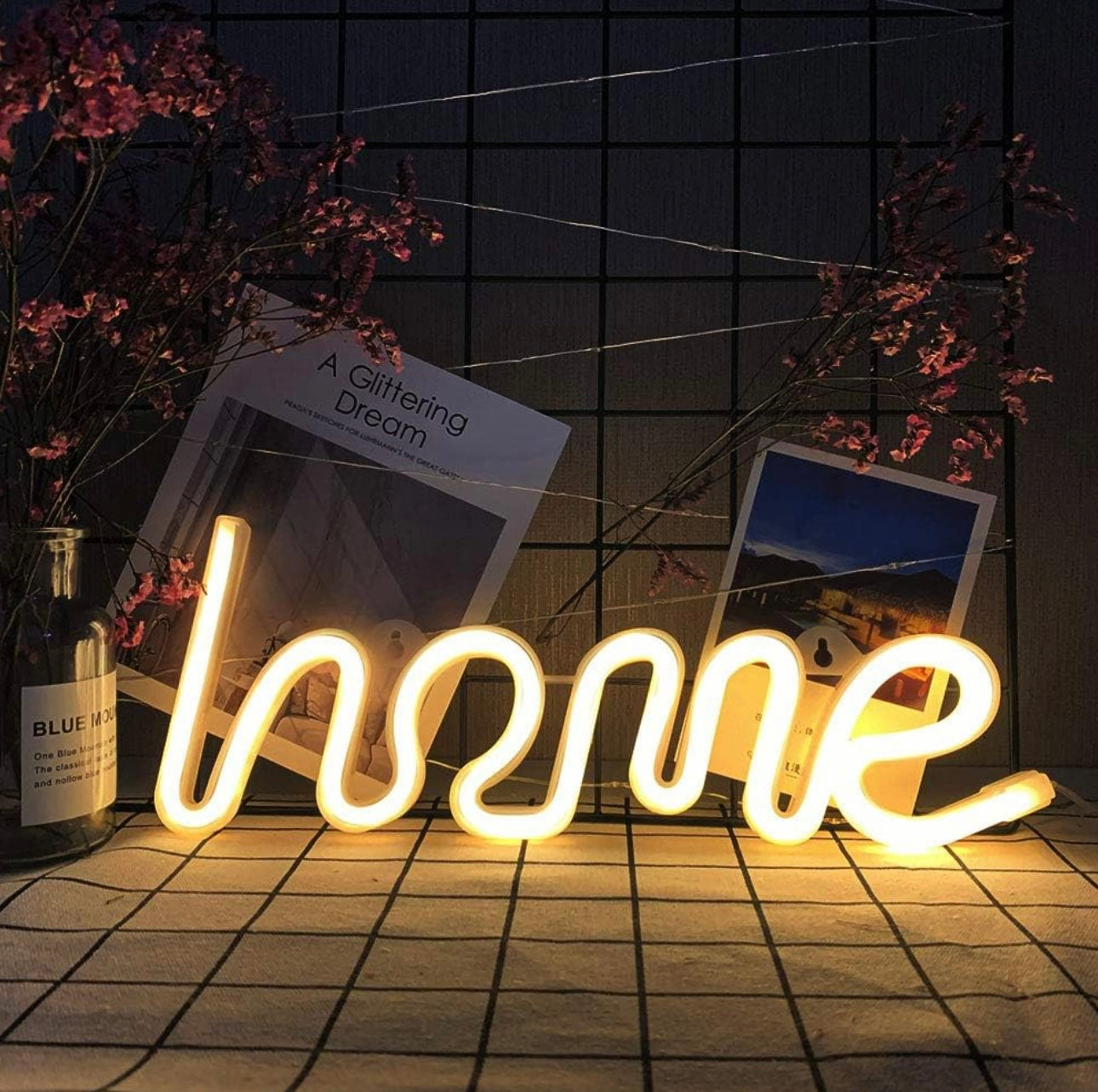 Neon Light Sign,LED Warm White Home Shaped Neon Letter Sign, Neon Sign Letters Light Art Home Decor Lights,Marquee Signs Wall Decor for Kids Girl Child Room,Christmas,Birthday Party,Wedding