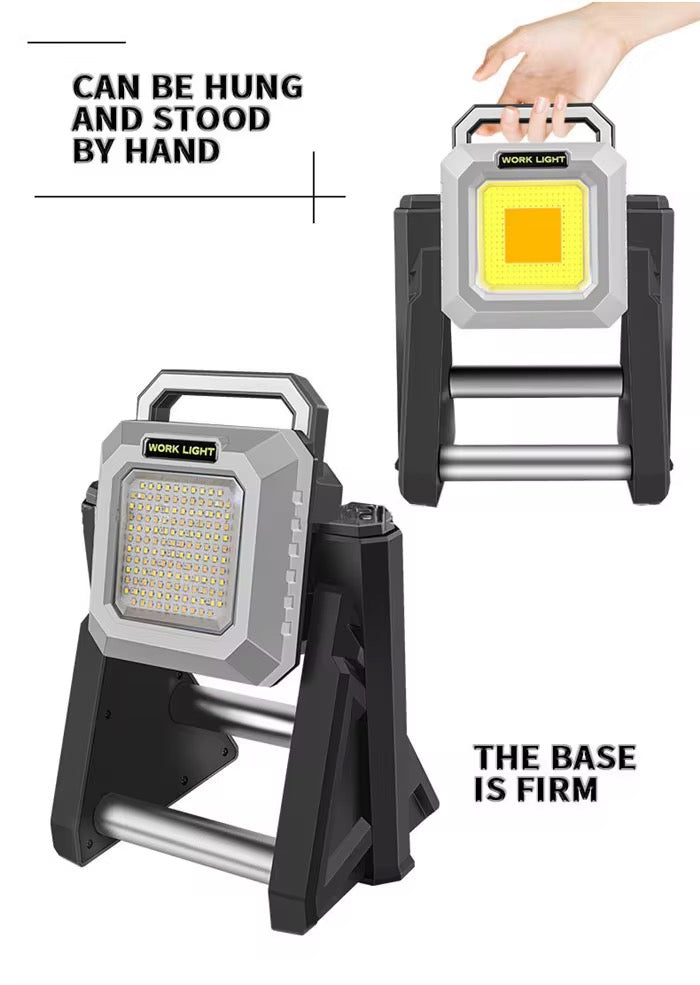 COB strong work light Flood Light Outdoor Portable LED Reflector Spotlight USB C Rechargeable Floodlight