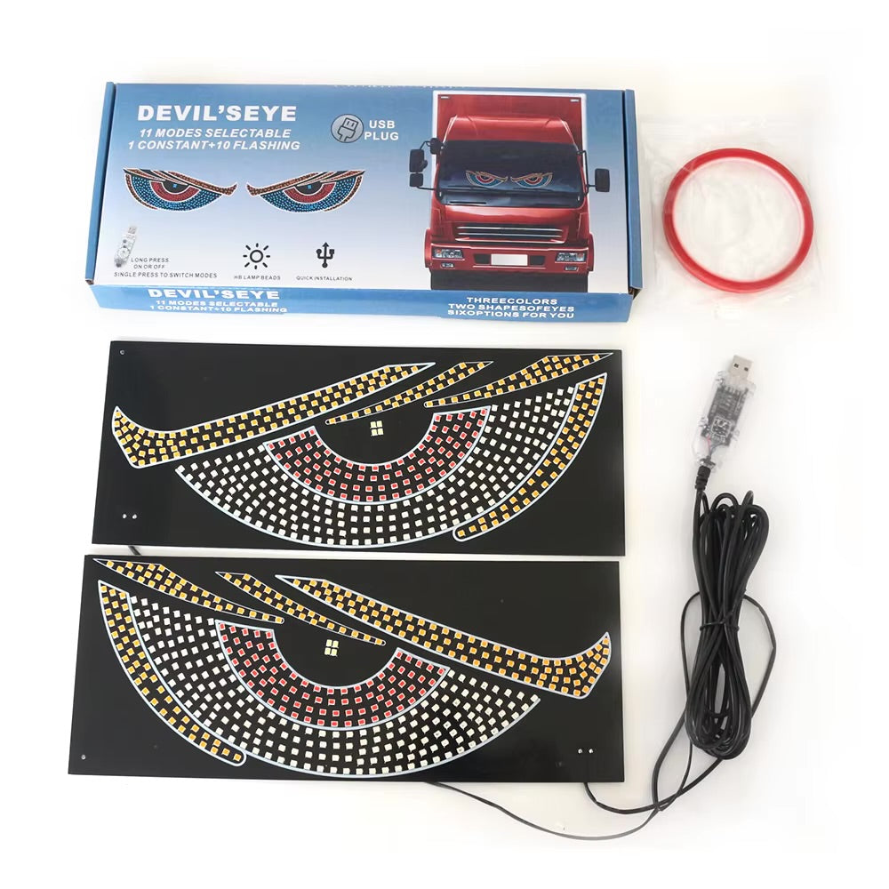 24V 2pcs Dynamic Big Angry Eyes Light for Cars, Trucks or Rooms