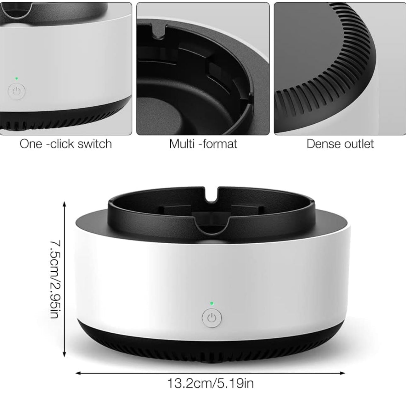 2 in 1 Air Purifier Smart Ashtray Electronic ashtray with Filter Indoor outdoors Smokeless Fresher air vacuum Purification camping Ash Trays for Cigarettes Smoke Removal Home,Office,Car