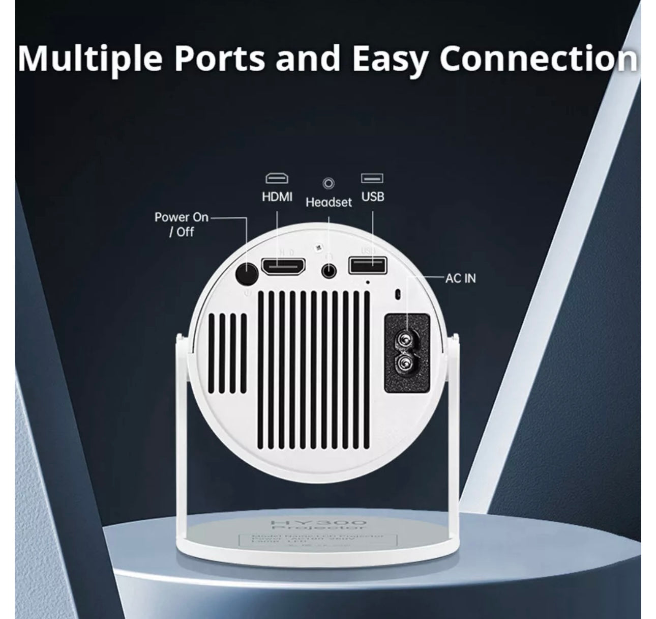 HY300 Mini Portable Projector Android 11 5G Wifi Home Cinema Home Theater UK