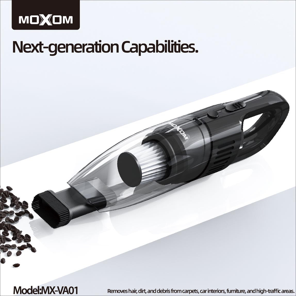 Moxom MXVA01 Cordless Handheld Vacuum, 120V Powerful Rechargeable Cleaner for Home and Car, Lightweight and Portable