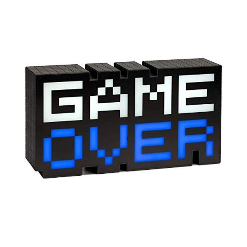 Game Over 8-Bit Pixel Light, Color Changing, Retro Gaming Room Decor and Gift for Gamer