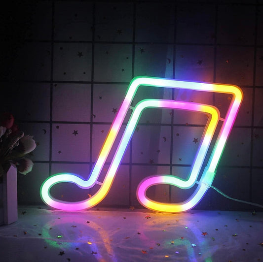 LED Neon Light, Neon Sign Led Music Neon Light Wall Light Wall Decor, Battery or USB Powered Light Up Acrylic Neon Sign Bedroom Wall Decor (Color)