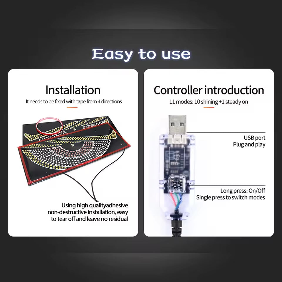 24V 2pcs Dynamic Big Angry Eyes Light for Cars, Trucks or Rooms