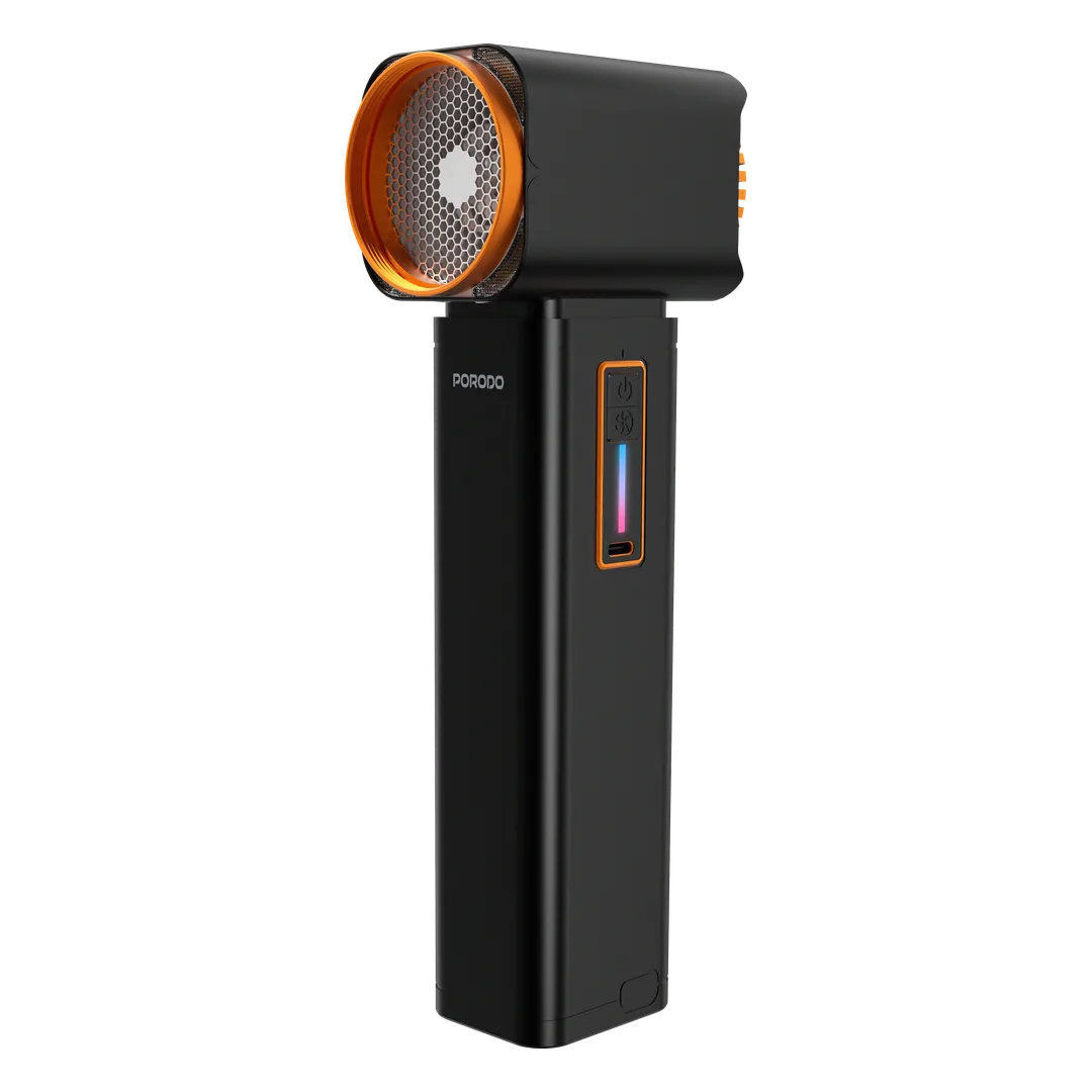Porodo Tornado Turbo Blower Fan with LED Light Function - Black