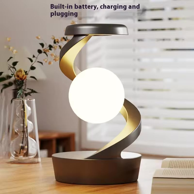 Creative Table 3D LED Lamp RGB Floating and Spinning in Air with LED Moon Lamp Floating Moon Table Lamp for Bedroom Novelty Gift
