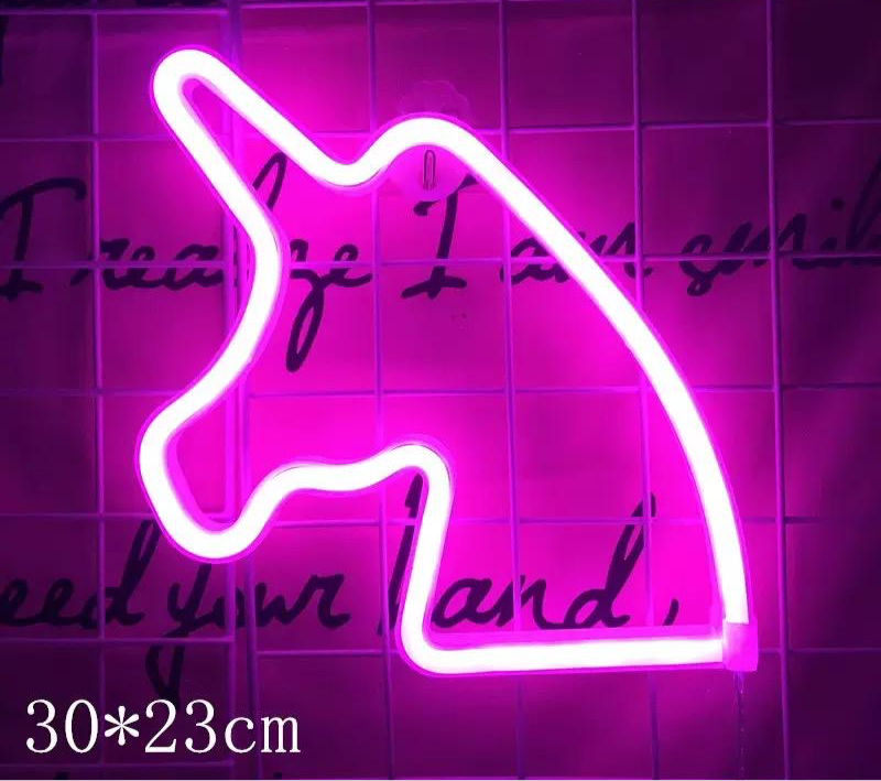 Hanging Art Neon Signs Unicorn LED Neon Sign for Kid Room Bedroom Party Holiday Decor Light Neon Lamp