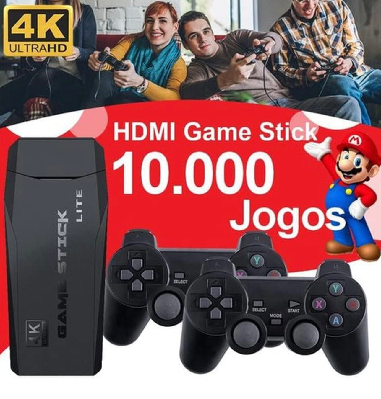 4K Stick Lite Retro TV
Video Game Console 64G
Built-in 10000 Games With x2 Wireless Controller