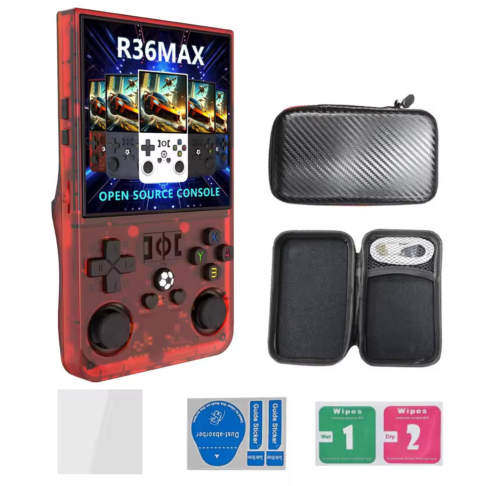 Open Source R36 MAX Retro Handheld Video Game Console 4.0 Inch IPS Screen Linux System