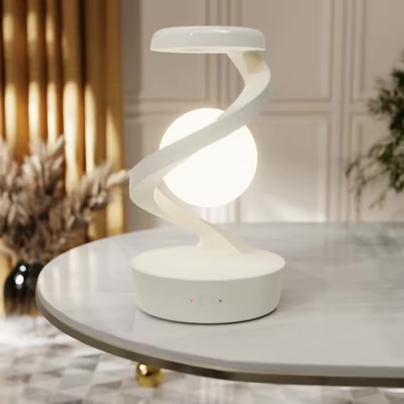 Creative Table 3D LED Lamp RGB Floating and Spinning in Air with LED Moon Lamp Floating Moon Table Lamp for Bedroom Novelty Gift