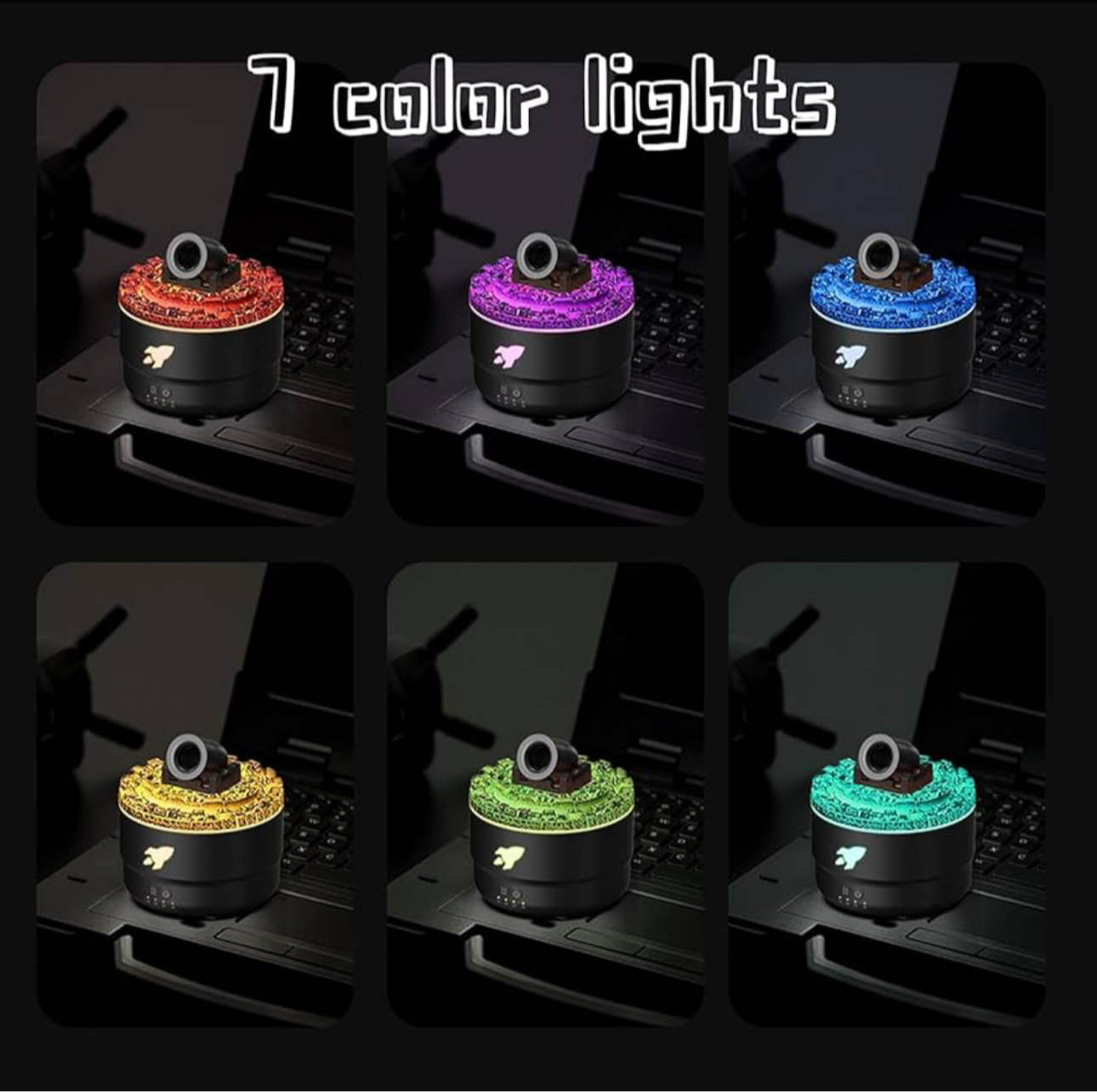 Volcanic Crack Light Cannons Humidifier Aromatherapy Diffuser with Timer Cannon Blast Aroma Humidifier for Home Office Bedroom