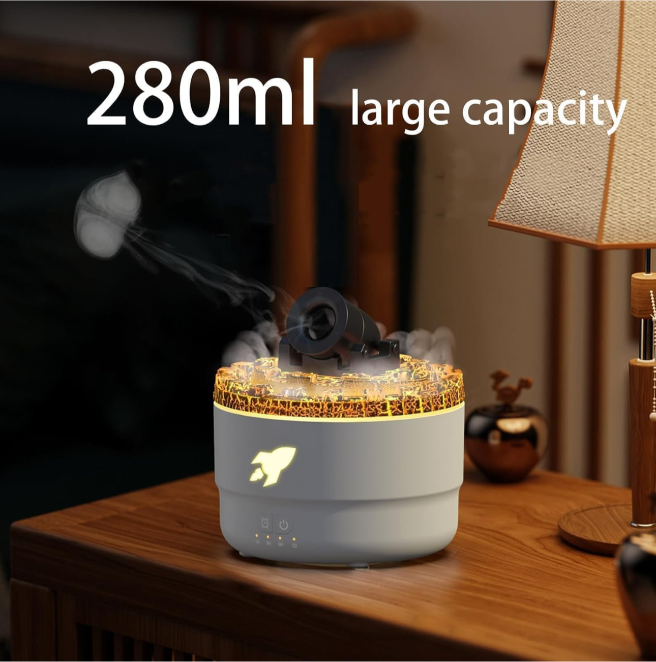 Volcanic Crack Light Cannons Humidifier Aromatherapy Diffuser with Timer Cannon Blast Aroma Humidifier for Home Office Bedroom