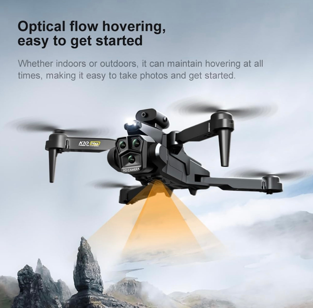 K10MAX HD Drone Obstacle Avoidance Three Camera Remote Control Quadcopter
