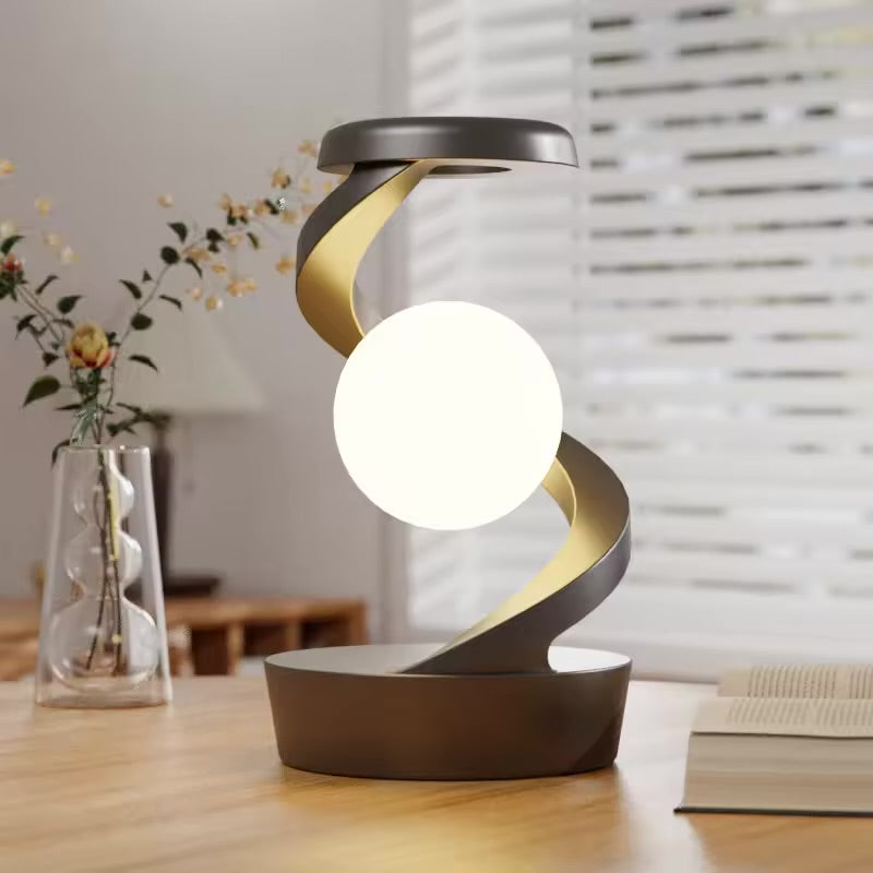 Creative Table 3D LED Lamp RGB Floating and Spinning in Air with LED Moon Lamp Floating Moon Table Lamp for Bedroom Novelty Gift