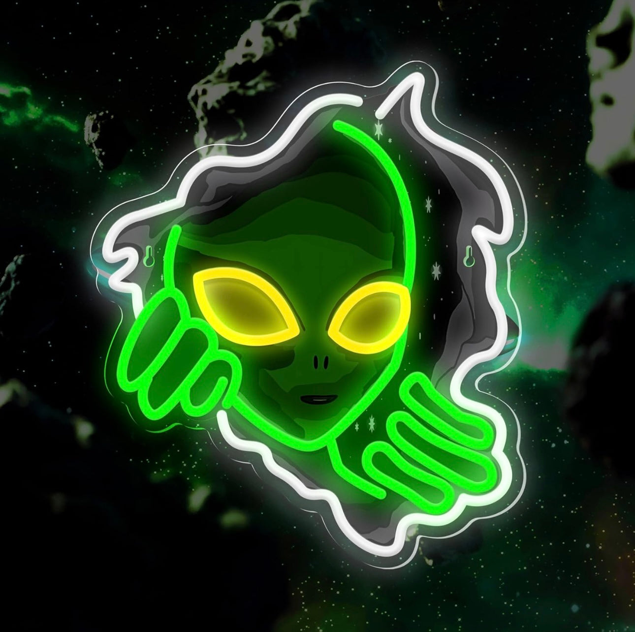 Green Alien Neon Sign USB Powered Alien LED Neon Light Signs for Man Cave Bedroom Game Room Bar Pub Party Home Decor Fantasy Gifts for Alien Fans, Teenage Boys, Kids