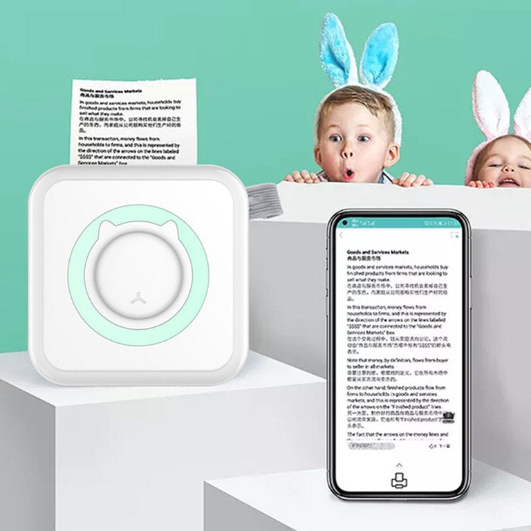 Portable Mini Thermal Printer Wirelessly BT Photo Label Memo Printing