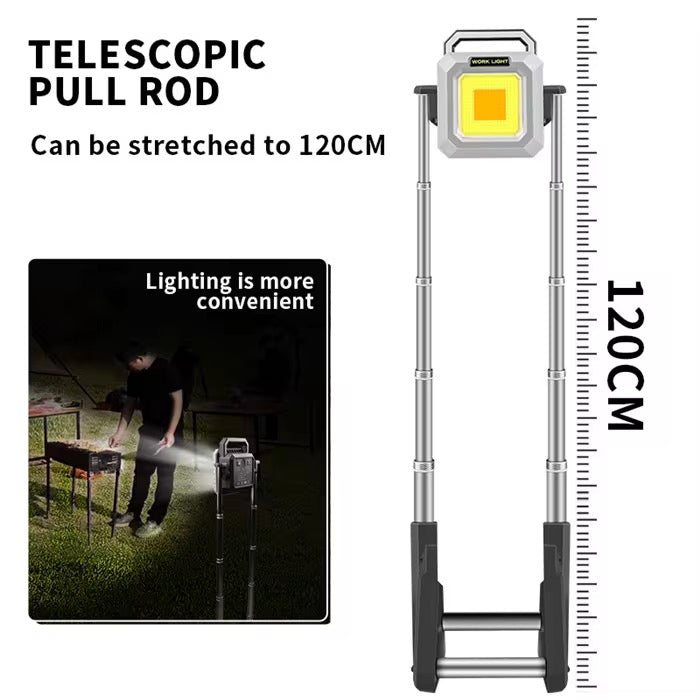 COB strong work light Flood Light Outdoor Portable LED Reflector Spotlight USB C Rechargeable Floodlight