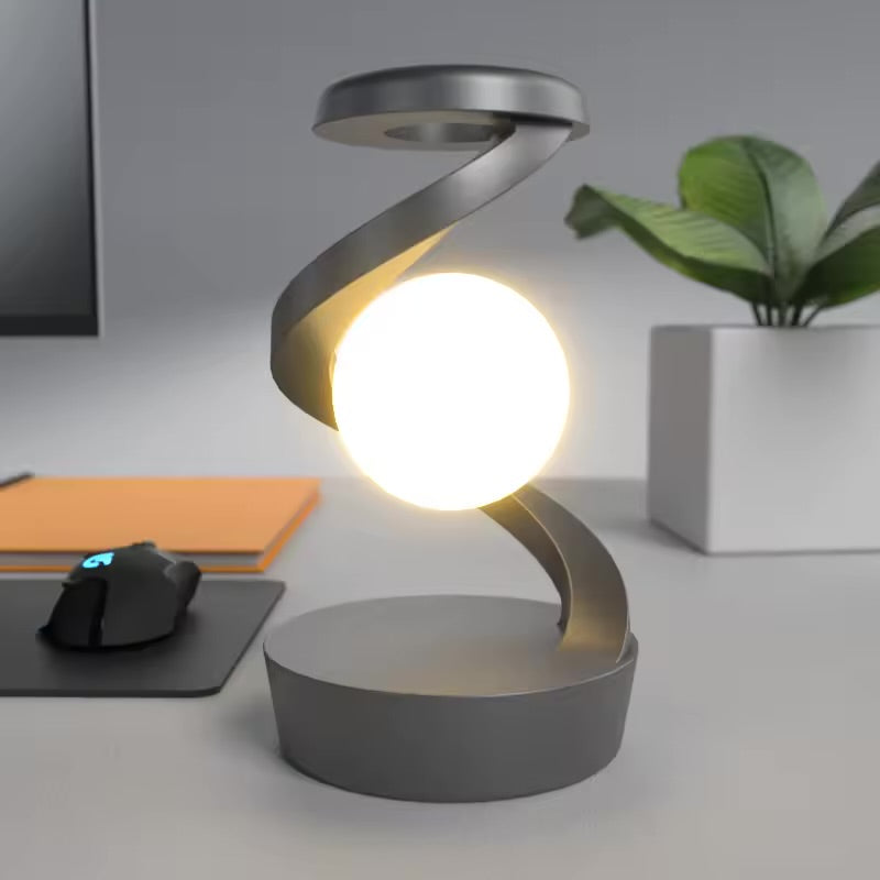Creative Table 3D LED Lamp RGB Floating and Spinning in Air with LED Moon Lamp Floating Moon Table Lamp for Bedroom Novelty Gift