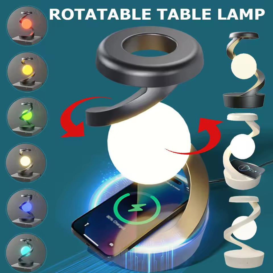 Creative Table 3D LED Lamp RGB Floating and Spinning in Air with LED Moon Lamp Floating Moon Table Lamp for Bedroom Novelty Gift