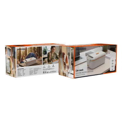Porodo Lifestyle Lite Lunch Electric Heated Lunch Box with Temperature Retention - White & Orange