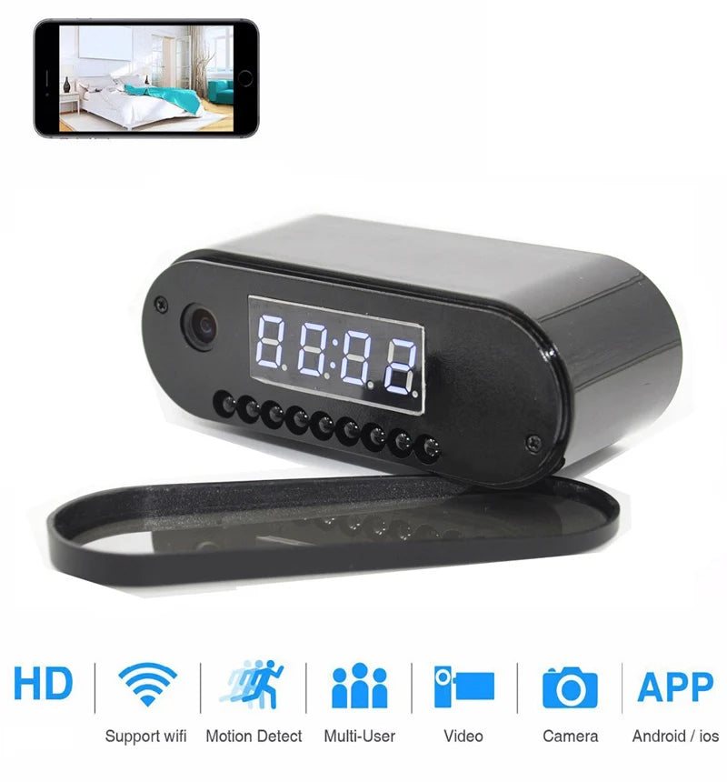 Alarm Clock HD Wifi Spy Camera with Night Vision