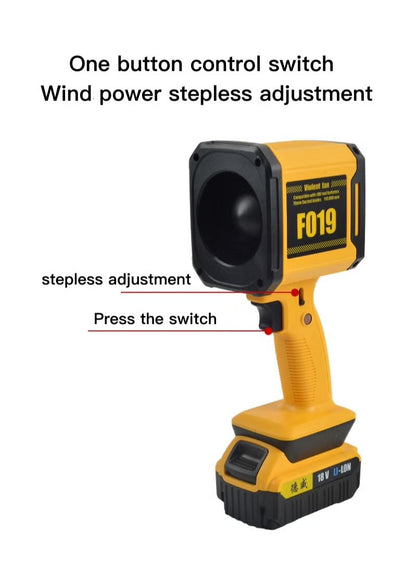 Violent Fan Blower F019 Cordless Handheld Fan, 110,000 RPM, 18V Battery Compatible, Portable Cooling Device Portable Electric Air Duster for Keyboard, Computer, Car Cleaning, Camping & Outdoor Use