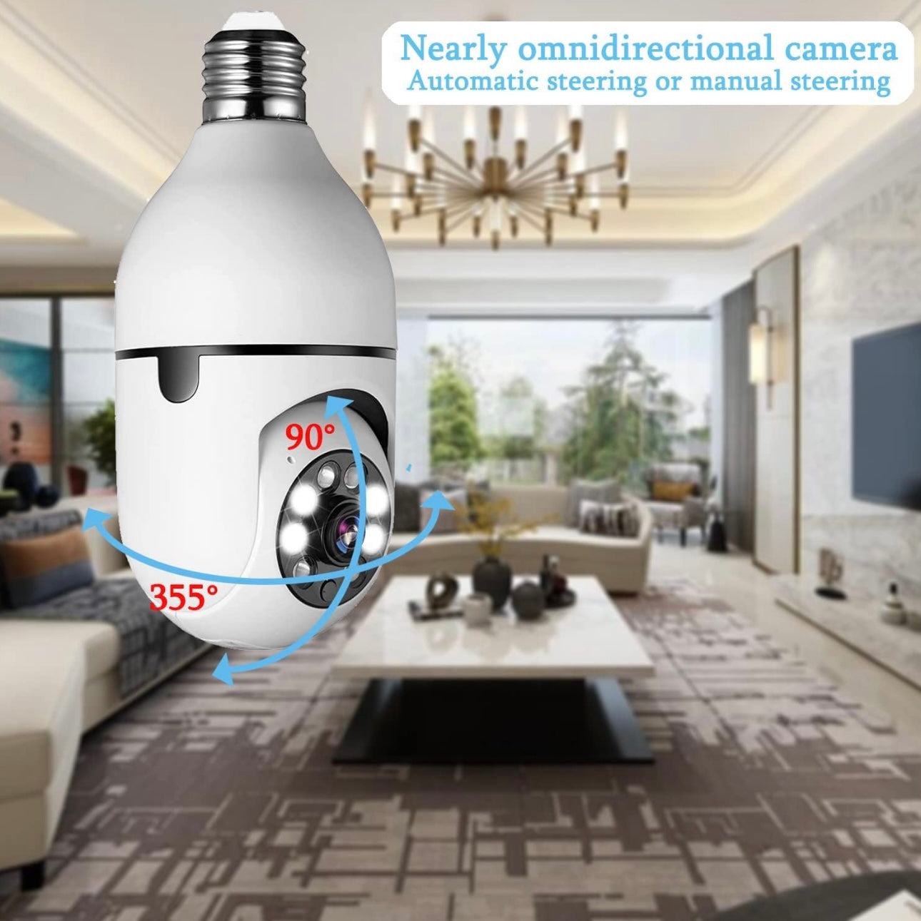 Bulb Smart WiFi PTZ Camera V380 Pro