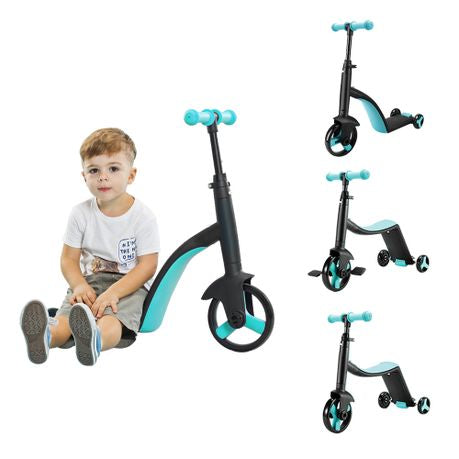 Kids Scooter, 3-in-1 Scooter for Ages 2-6, Toddler Scooter with 3 Adjustable Heights, Kids Tricycle, Balance Bike, Toys for Boys & Girls, Indoor and Outdoor