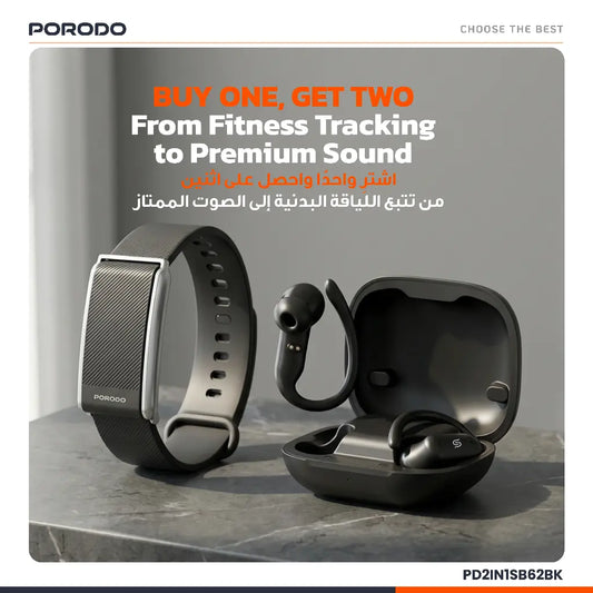 Porodo ACTIVEX SMART FITNESS BAND & EARBUDS