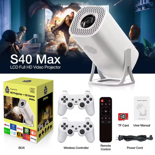S40 Max Mini portable projector 4K Android 11V 450 Ansi Lumens 36000+ Gaming 1080P Smart Projector