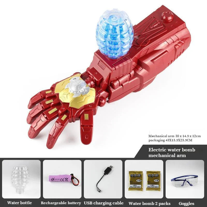 Iron Man Electric Arm Repeater Bb Bomb Launcher Children's Toys Wearable Arm Electric Shooting Water Bomb Children's Gift